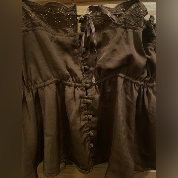 Brown Lace Tank Top - Picture 3 of 5